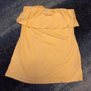 Yellow Lilly Pulitzer ruffle tube top size medium